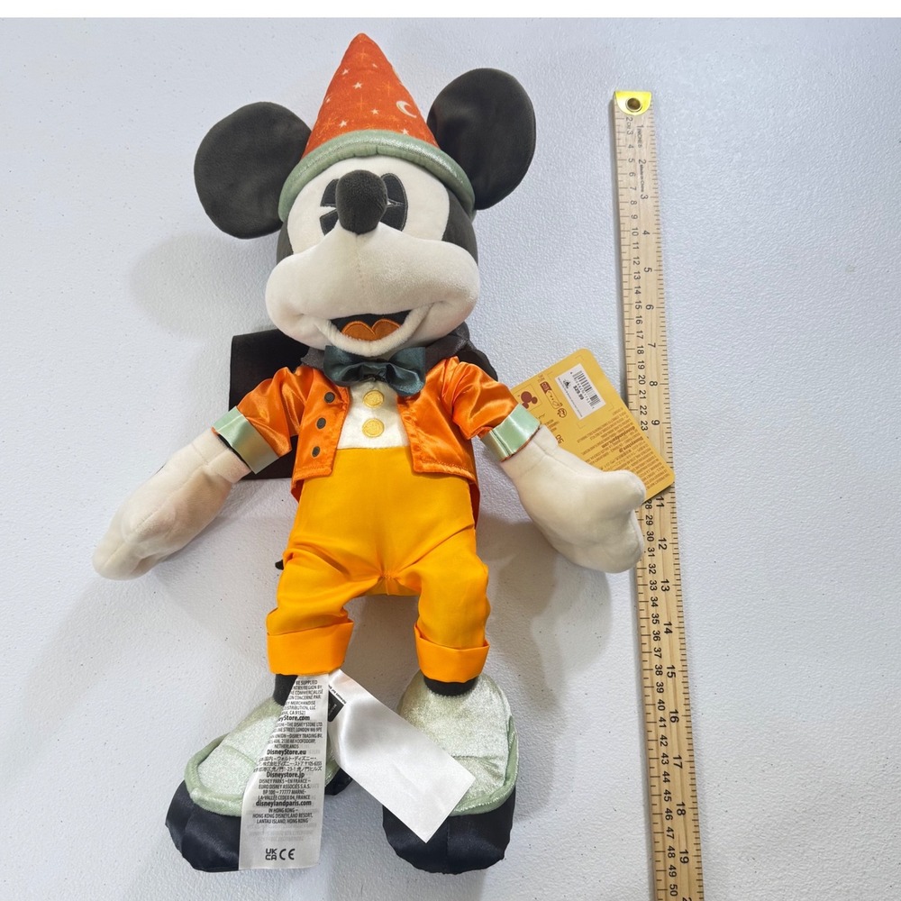 Disney Parks 2025 Halloween Mickey Mouse Wizard Plush Orange Wizard Hat‎ Costume - Picture 7 of 7